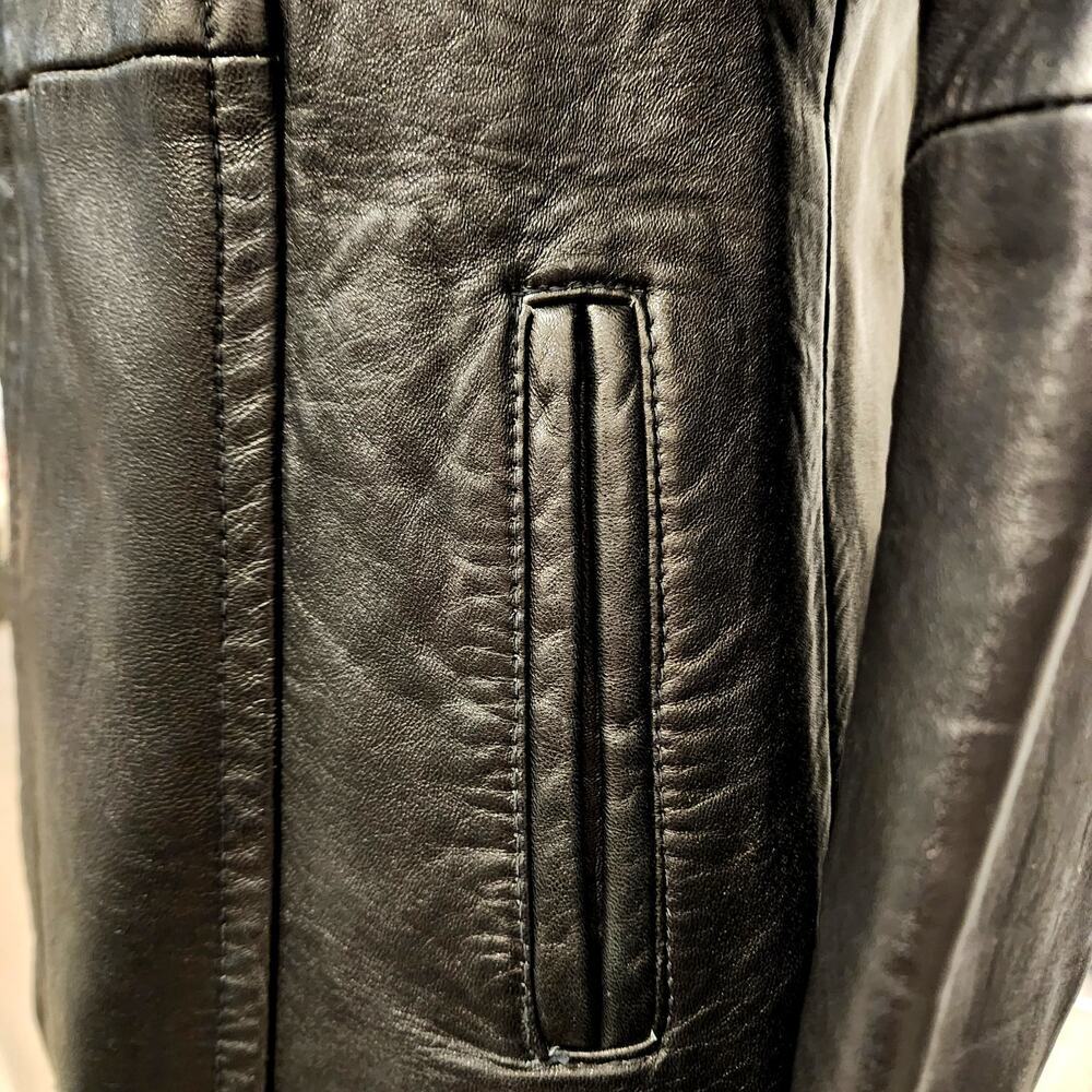 PETITE SOPHISTICATE WOMEN'S GENUINE LAMB LEATHER WING COLLAR ZIP JACKET - Picture 7 of 16